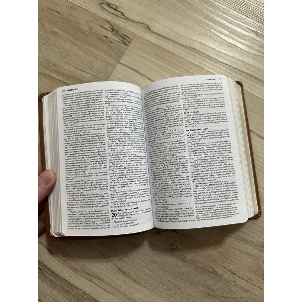 Zondervan NIV Trimline‎ Bible with a brown Italian Leather Duo-Tone cover